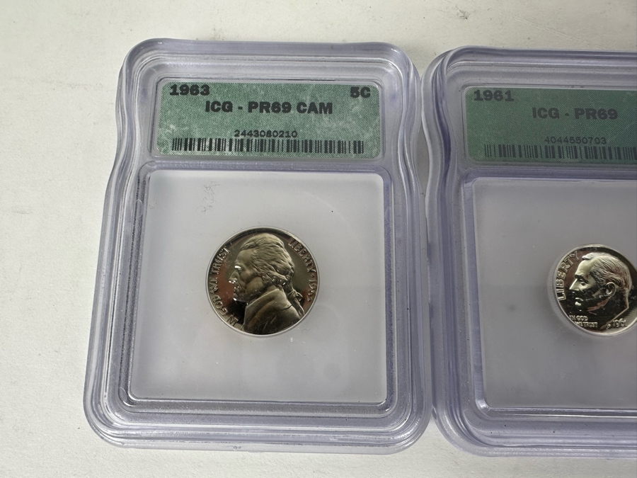 Coin Collection Featuring United States Mint Proof Sets For Years 2003, 2005 & 2006 Plus Graded 1961 Silver Dime & 1963 Nickel Plus 1999 Susan B. Anthony Proof Coin [Photo 14]