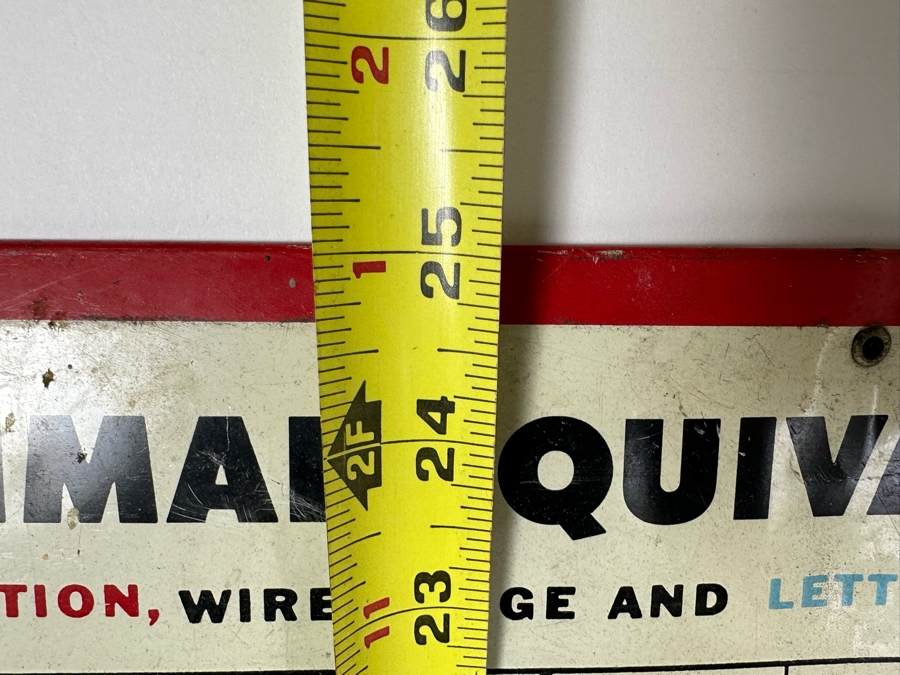 Vintage Metal The Cleveland Twist Drill Co Advertising Sign Showing Decimal Equivalents Of Drill Sizes 17' X 25' [Photo 5]
