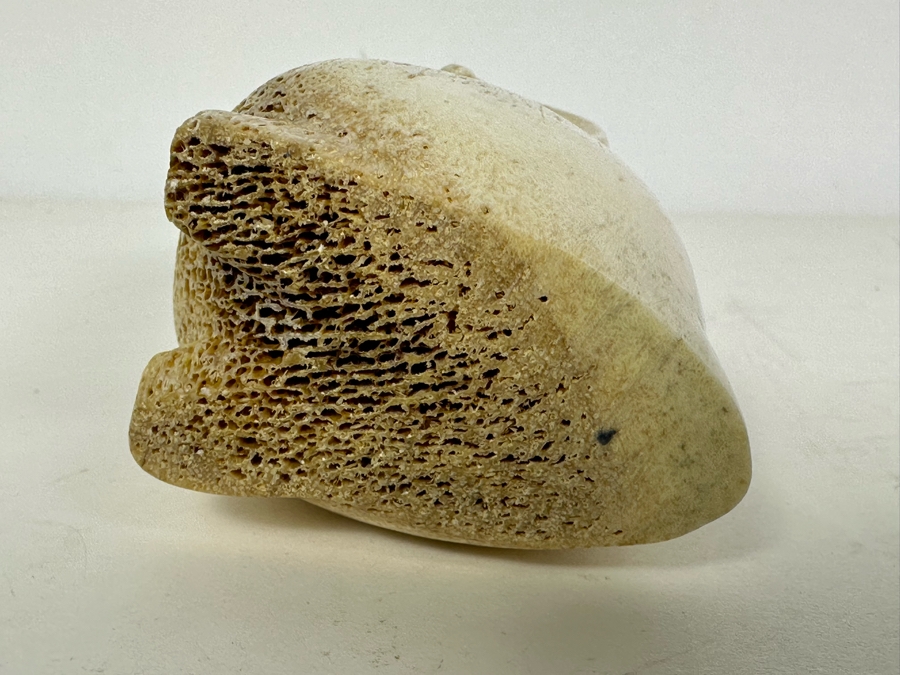 Vintage Hand Carved Whale Bone Owl Figurine 3'H [Photo 5]