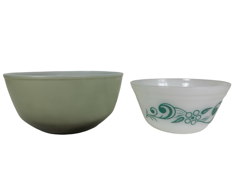Pair Of Fire-King Bowls 6'W & 7'W