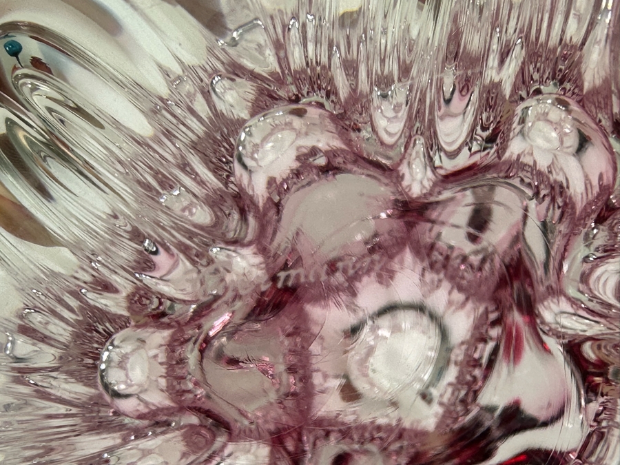 Stunning Egermann Czech Republic Bohemia Crystal Handmade Art Glass Vase Five Finger Swung Signed With Original Labels 15'H [Photo 7]