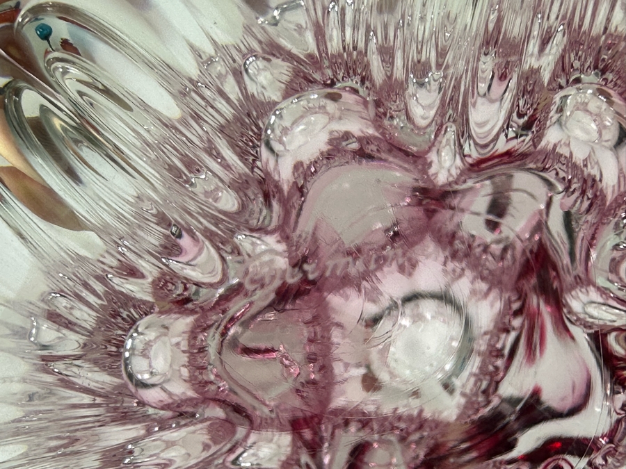 Stunning Egermann Czech Republic Bohemia Crystal Handmade Art Glass Vase Five Finger Swung Signed With Original Labels 15'H [Photo 8]