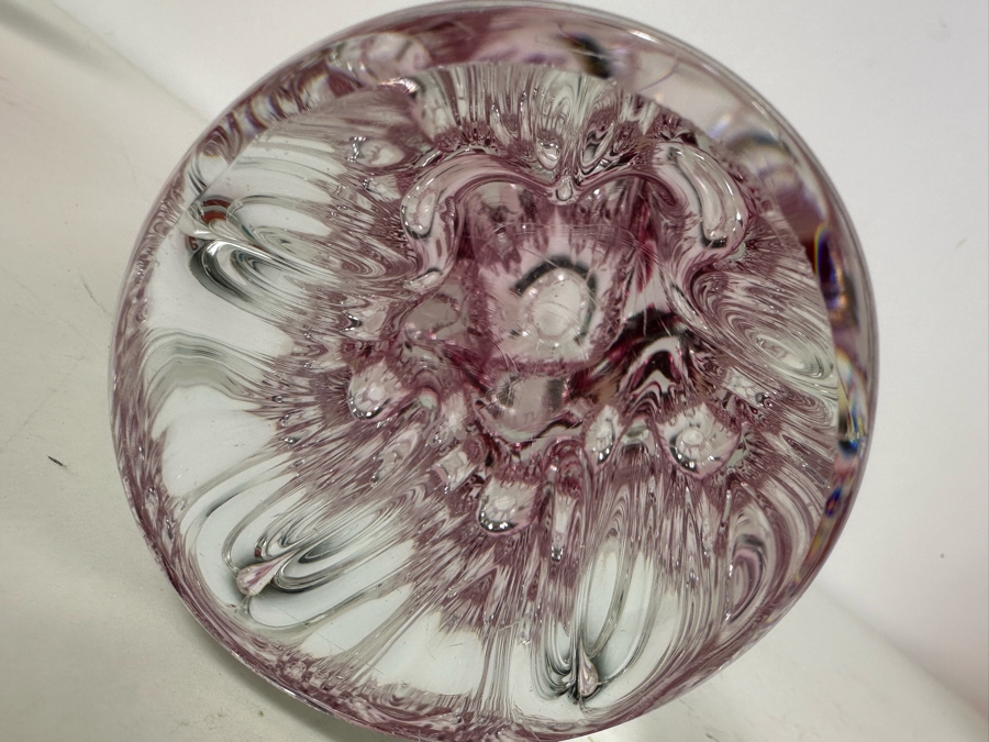 Stunning Egermann Czech Republic Bohemia Crystal Handmade Art Glass Vase Five Finger Swung Signed With Original Labels 15'H [Photo 6]