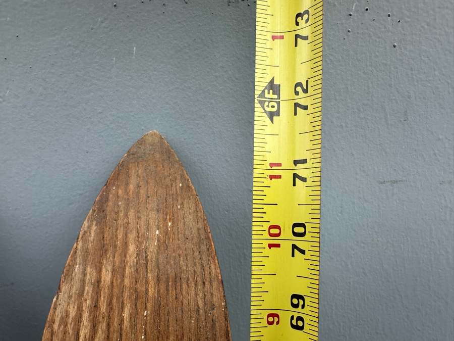 Pair Of Vintage Swedish Wooden Skis By Akadia Dansk-Svensk Staalakts 72'L And Pair Of Wooden Ski Poles [Photo 14]