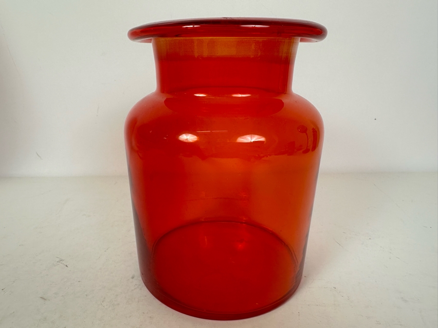 Vintage MCM Takahashi Japanese Art Glass Apothecary Jars - Two With Lids 10'H - 7'H [Photo 8]
