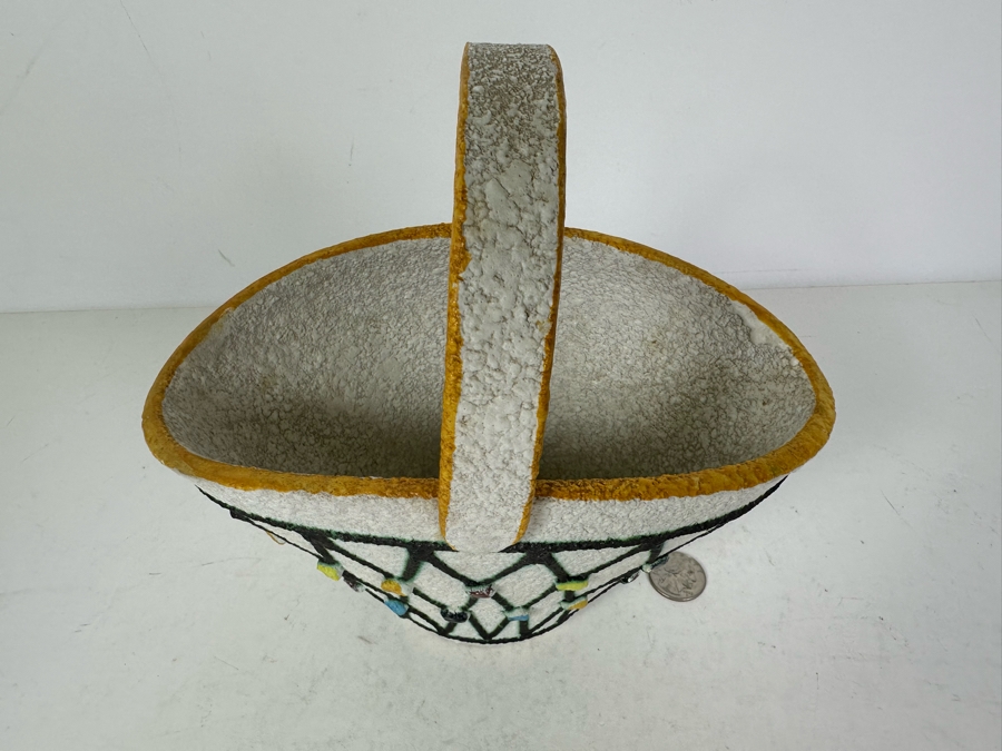 Vintage MCM Italian Ceramic Basket 9'W X 9'H [Photo 3]