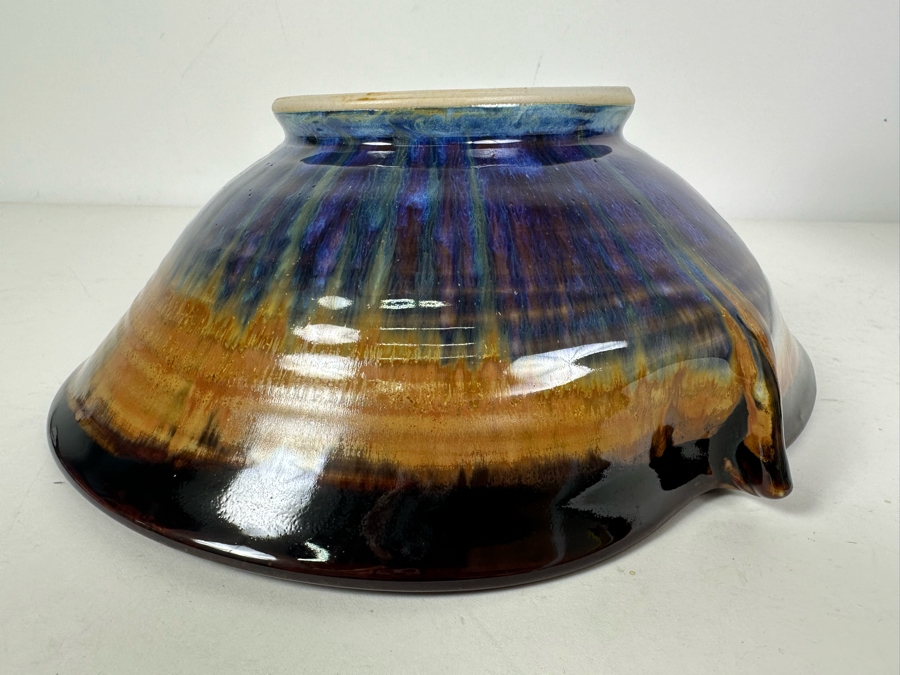 Stunning Artist Size Glazed Art Pottery Centerpiece Bowl 11'W X 3.75'H [Photo 7]