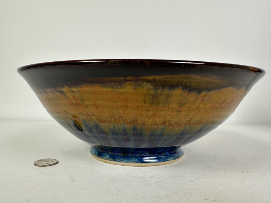 Stunning Artist Size Glazed Art Pottery Centerpiece Bowl 11'W X 3.75'H [Photo 5]