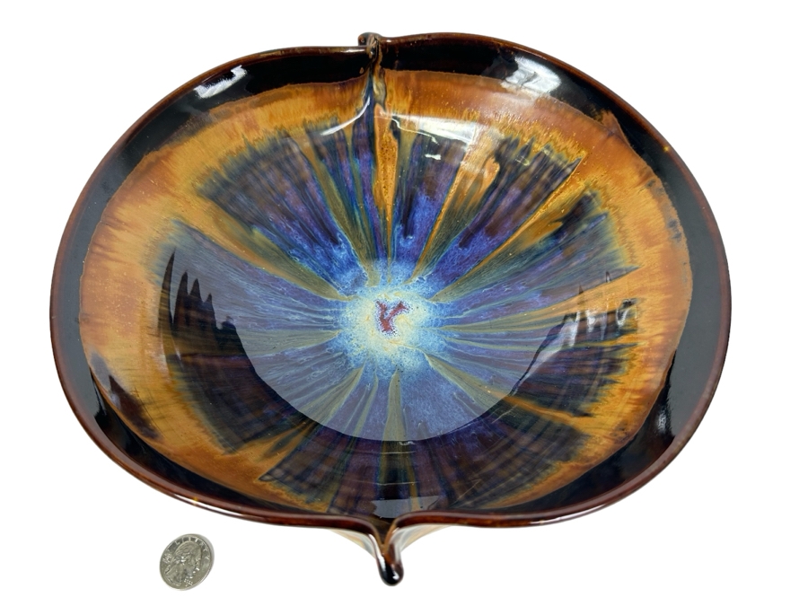 Stunning Artist Size Glazed Art Pottery Centerpiece Bowl 11'W X 3.75'H [Photo 1]