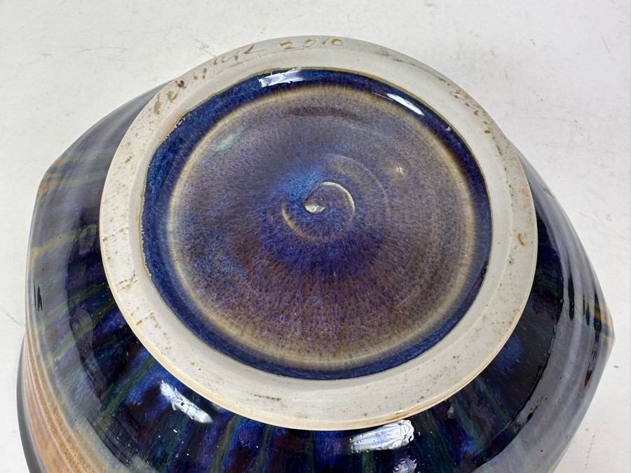 Stunning Artist Size Glazed Art Pottery Centerpiece Bowl 11'W X 3.75'H [Photo 8]