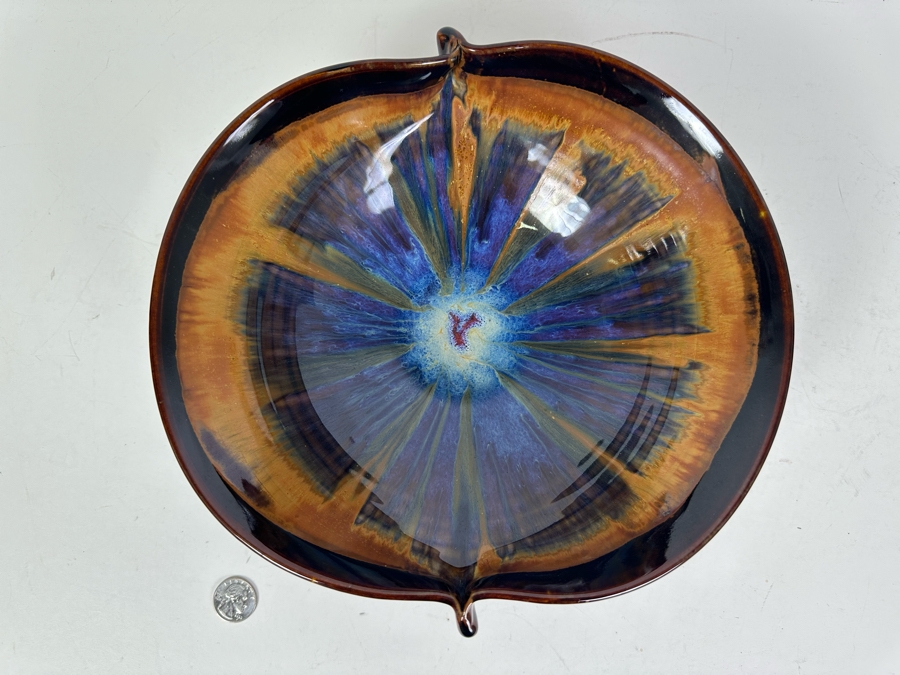 Stunning Artist Size Glazed Art Pottery Centerpiece Bowl 11'W X 3.75'H [Photo 3]