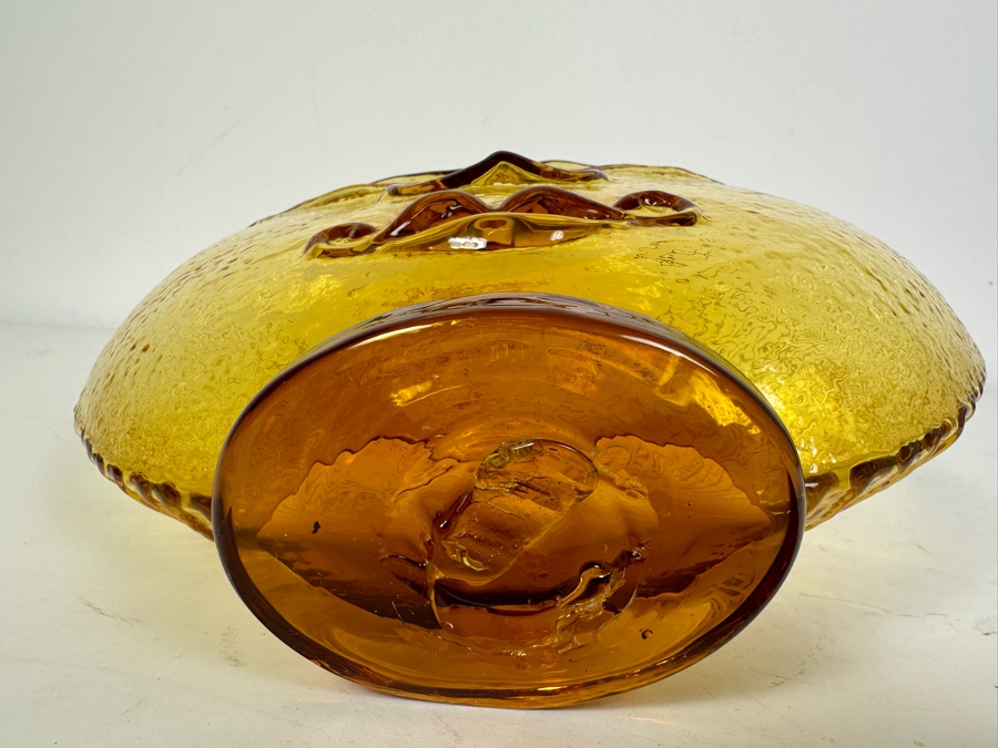 Rare Vintage Mid-Century Modern Blenko Glass Sun Face Vase 11'H [Photo 6]