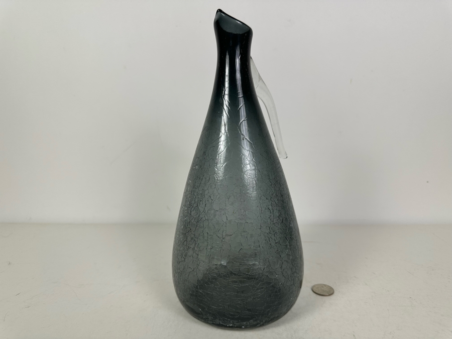 Vintage MCM Crackle Glass Pitcher 11.5'H [Photo 5]