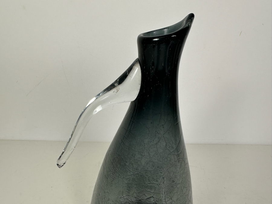 Vintage MCM Crackle Glass Pitcher 11.5'H [Photo 3]