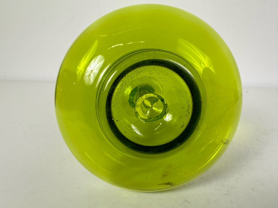 Vintage MCM Rainbow Glass Green & Blue Decanter With Stopper 8'H [Photo 5]