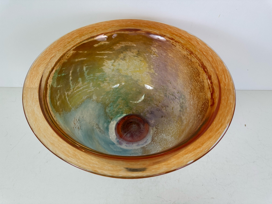 Impressive Signed Kjell Engman For Kosta Boda Footed Centerpiece Bowl 12'W X 10.5'H [Photo 5]