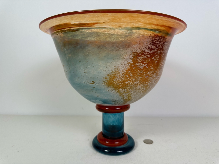 Impressive Signed Kjell Engman For Kosta Boda Footed Centerpiece Bowl 12'W X 10.5'H [Photo 4]