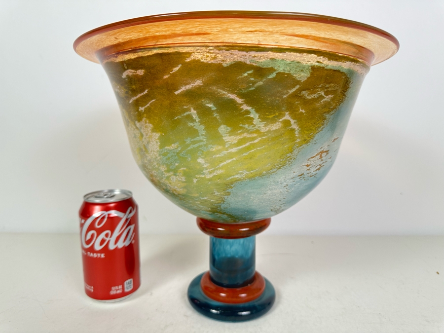 Impressive Signed Kjell Engman For Kosta Boda Footed Centerpiece Bowl 12'W X 10.5'H [Photo 3]