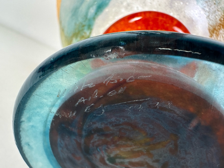 Impressive Signed Kjell Engman For Kosta Boda Footed Centerpiece Bowl 12'W X 10.5'H [Photo 7]