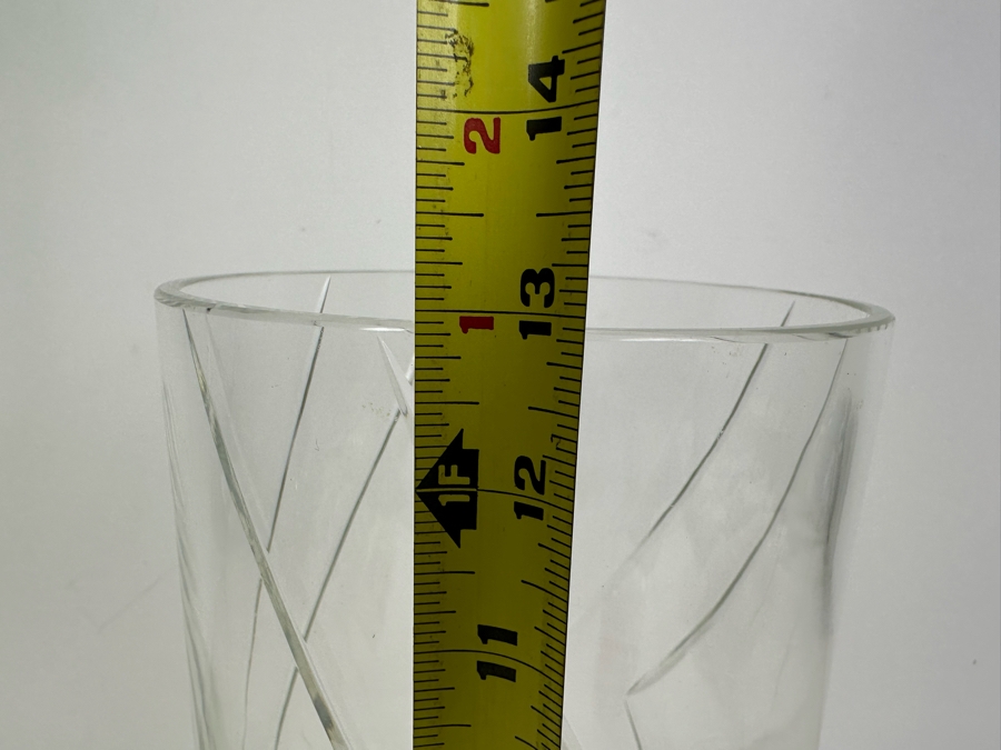 Artist Signed Cenedese E Albarelli Murano Etched Glass Vase 6.5'W X 13'H [Photo 15]