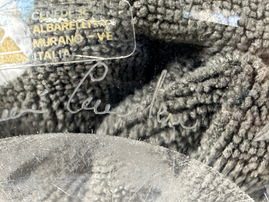 Artist Signed Cenedese E Albarelli Murano Etched Glass Vase 6.5'W X 13'H [Photo 10]