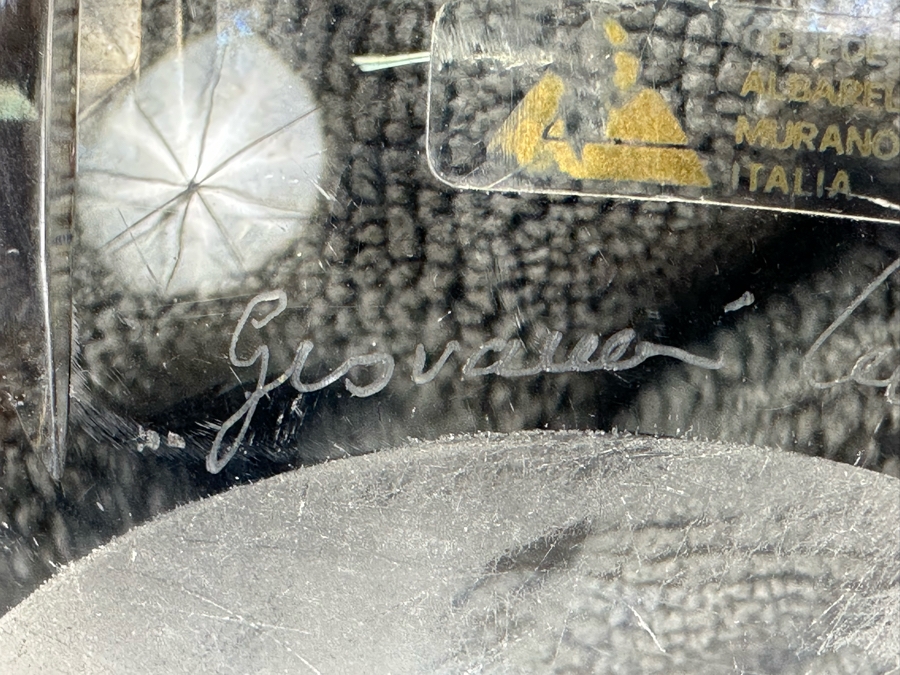 Artist Signed Cenedese E Albarelli Murano Etched Glass Vase 6.5'W X 13'H [Photo 11]