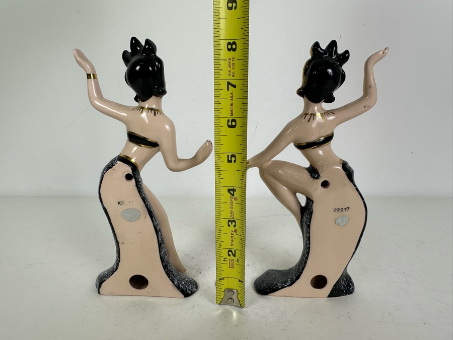 Pair Of Mid-Century Modern Napco Ceramic Figurines Japan 8'H [Photo 5]