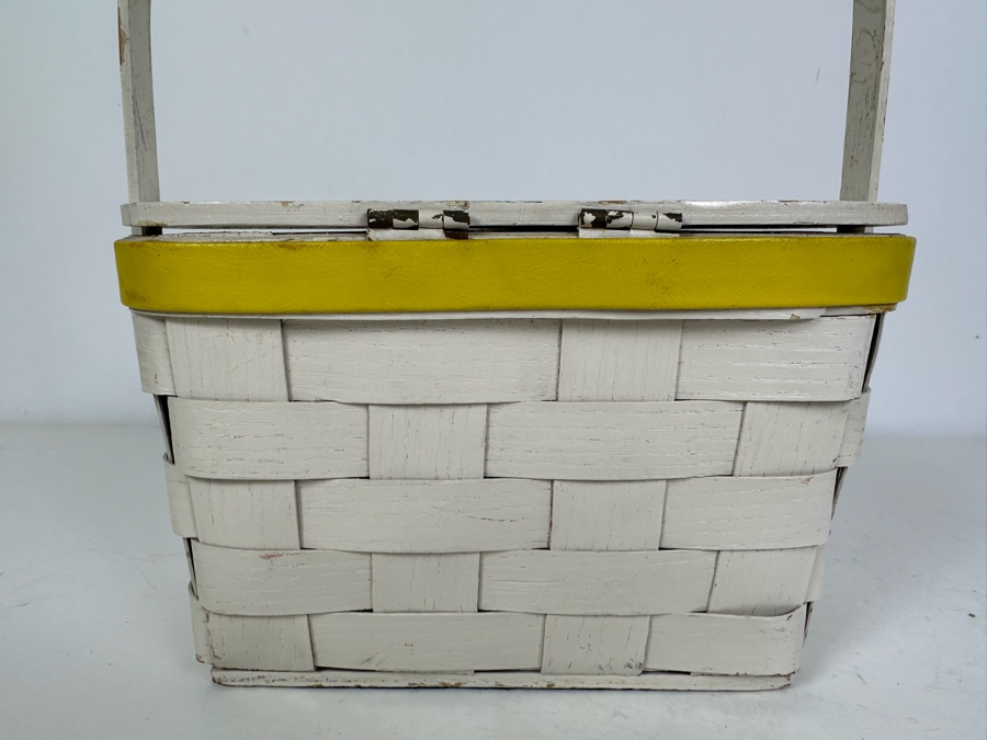 Vintage Hand Painted Owl Themed Basket Purse Handbag By Caro Nan 8.5'W [Photo 9]