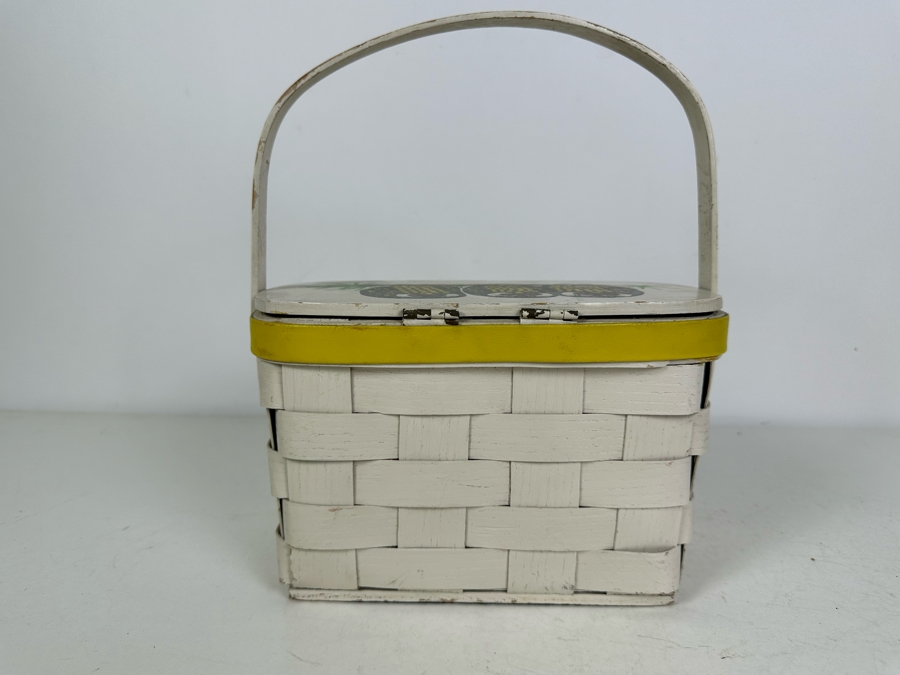 Vintage Hand Painted Owl Themed Basket Purse Handbag By Caro Nan 8.5'W [Photo 10]