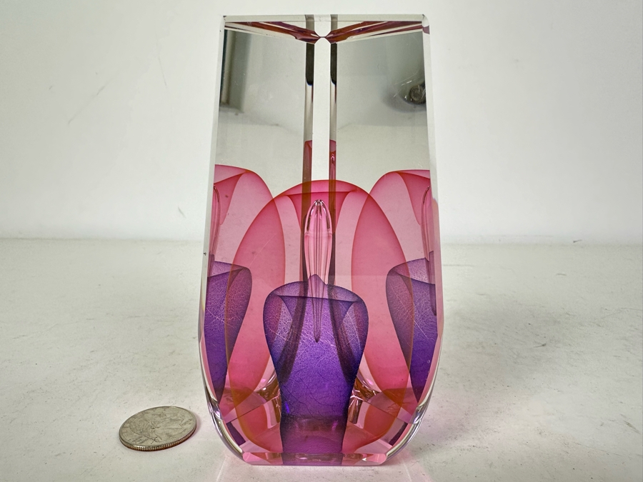 Ed Nesteruk (B. 1941, American) Art Glass Sculpture Paperweight 4.75'H Retails $295 [Photo 2]