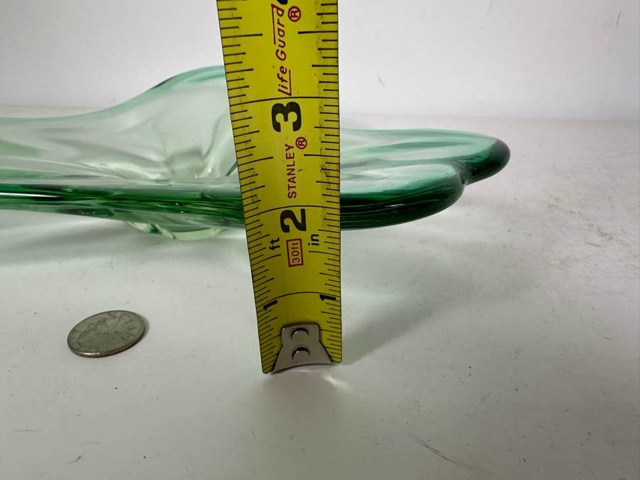 Vintage MCM Hand Blown Italian Murano Glass Triangle Shape Centerpiece 11.5'W X 10'D X 2'H [Photo 8]