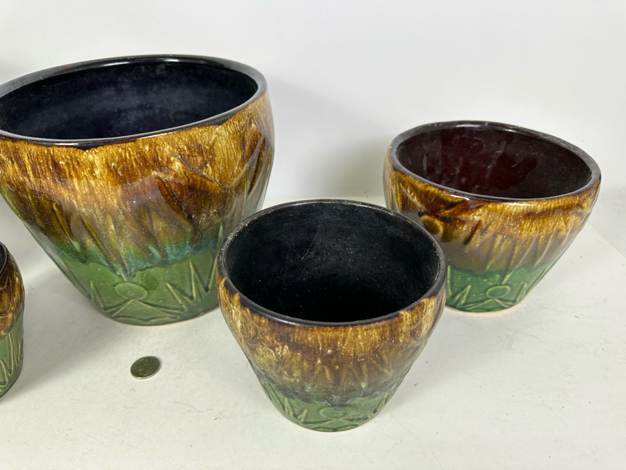 Vintage RRP Co USA Pottery Flower Pots - 5 Pots Ranging From 9'H To 4'H [Photo 8]