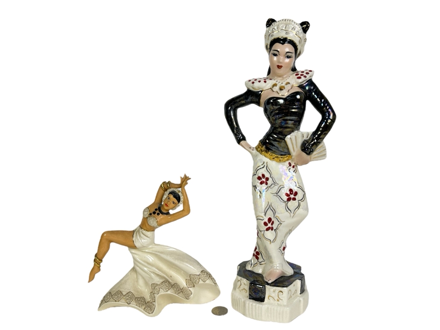 Pair Of Mid-Century Modern Figurines 16'H & 8'H
