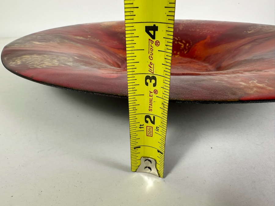 Large Sansone Studio Art Copper Enamel Centerpiece Bowl 18'W X 2.5'H [Photo 11]