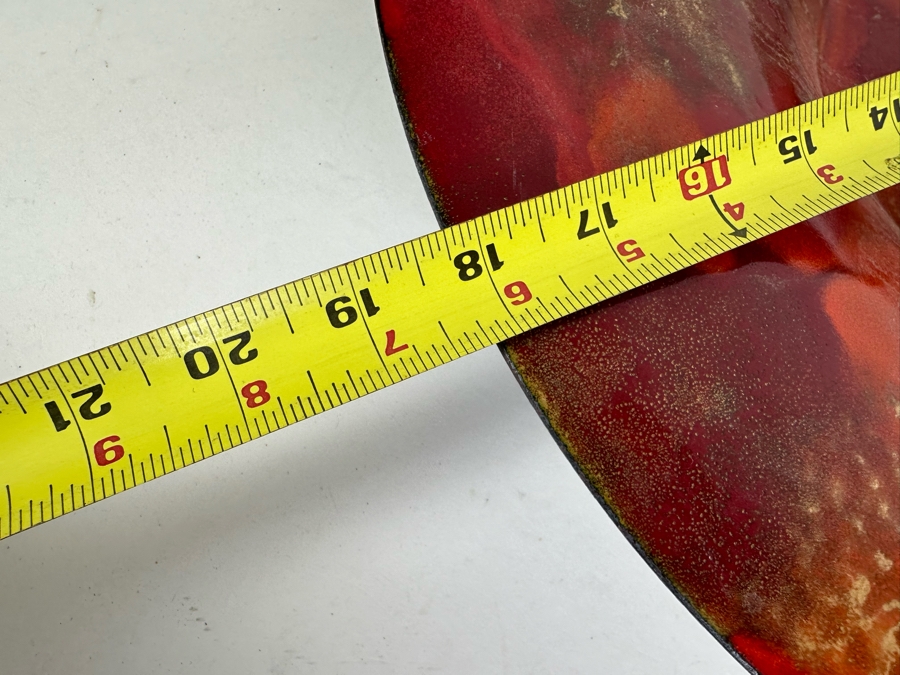 Large Sansone Studio Art Copper Enamel Centerpiece Bowl 18'W X 2.5'H [Photo 10]