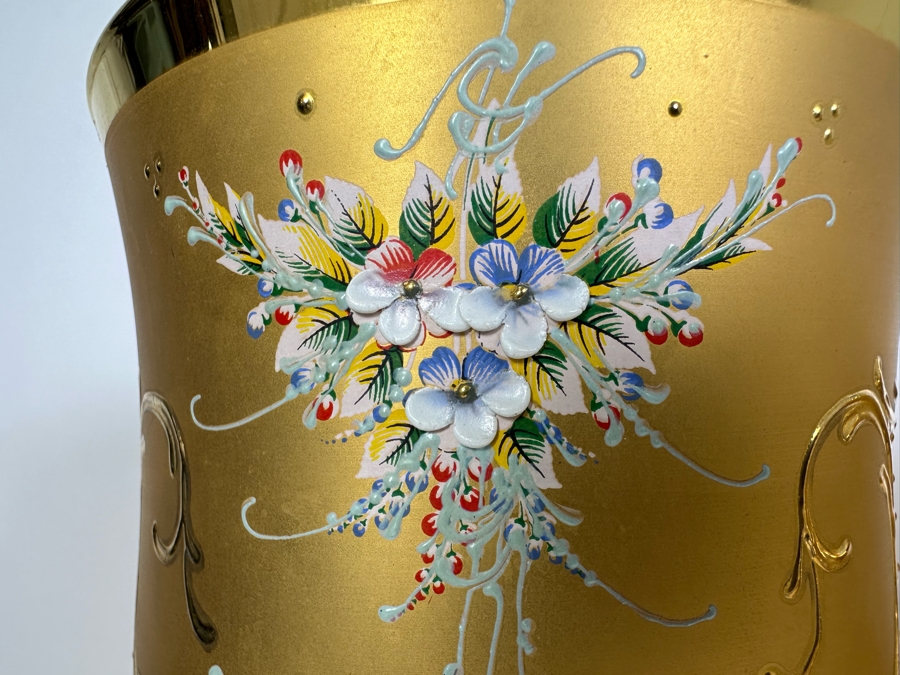 Vintage Italian Murano Glass With 24kt Gold Paint 4 Pieces 16'H [Photo 10]