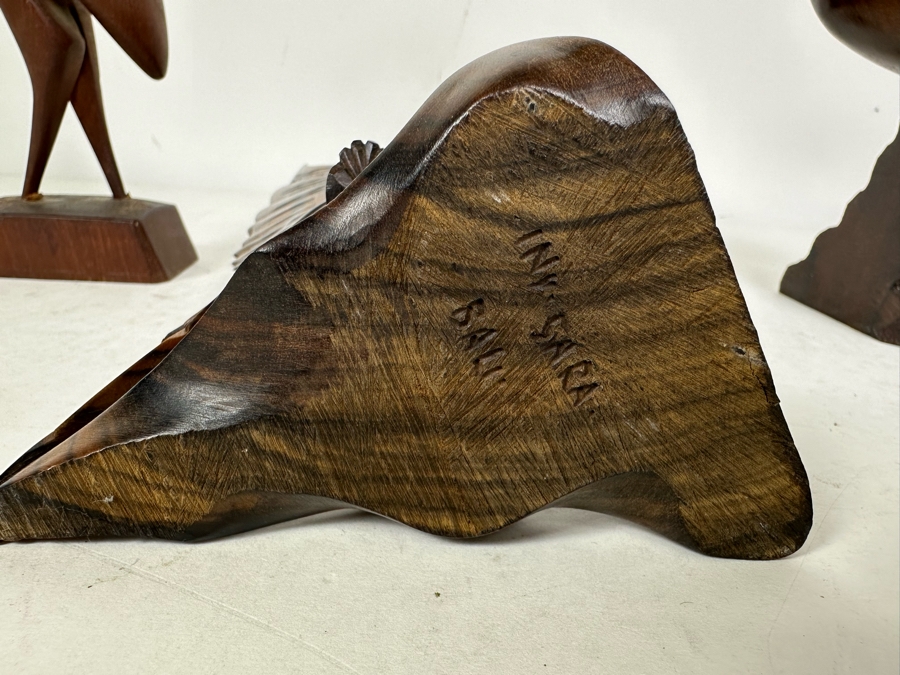 Three Carved Wooden Bird Figurines 9'H [Photo 5]
