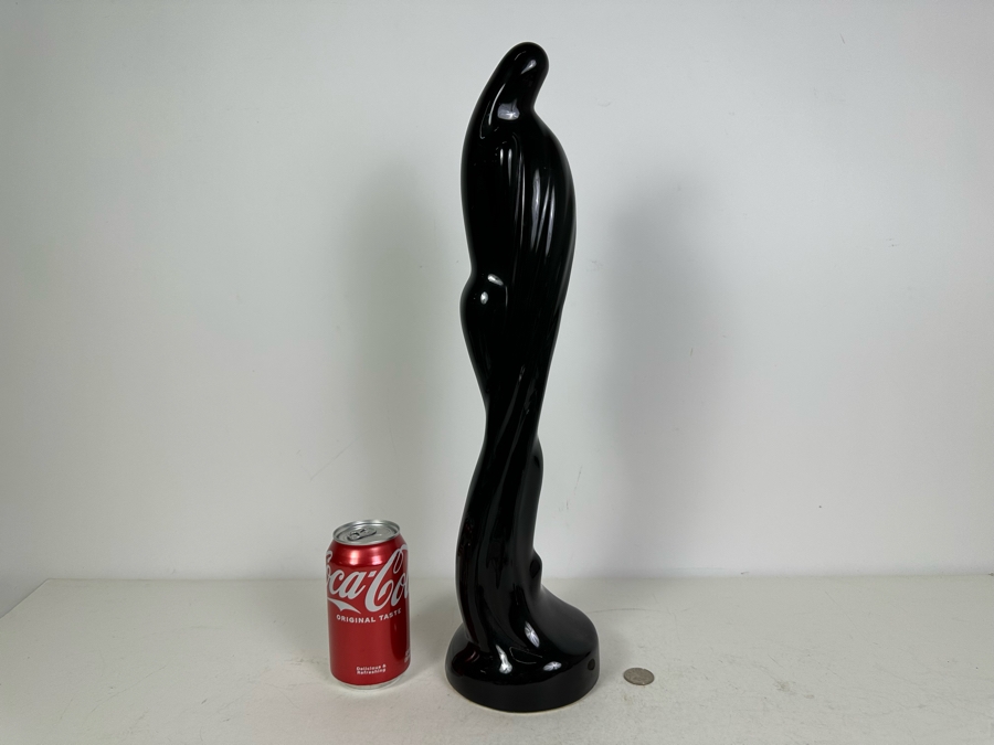 Vintage MCM Haegar Pottery Black Lovers Statue 20'H [Photo 3]