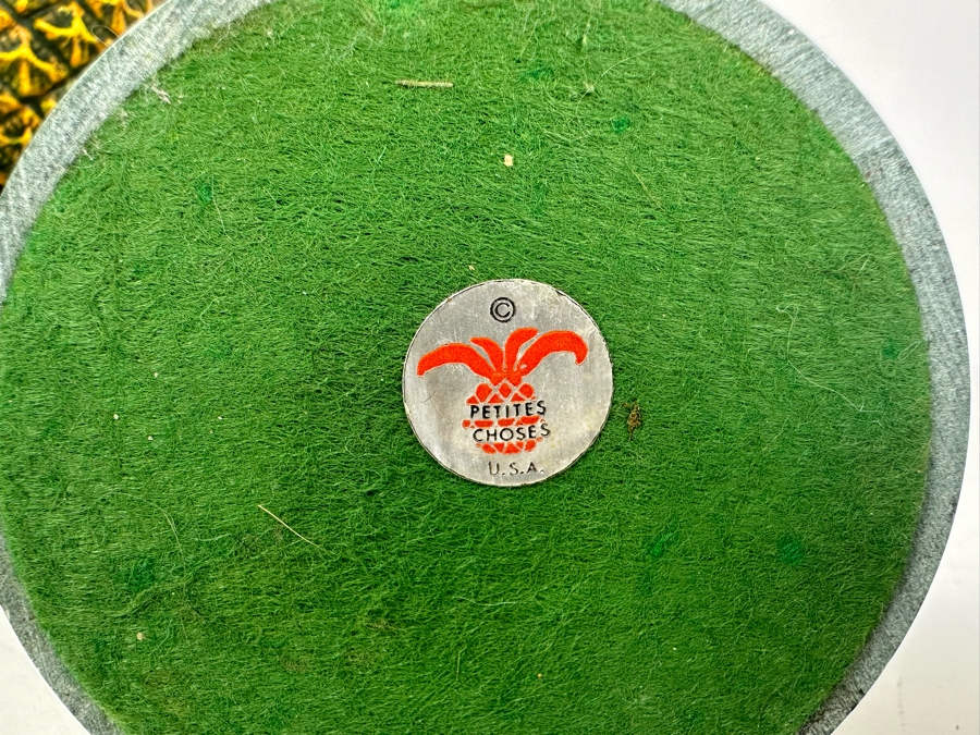 Vintage Petites Choses Metal Pineapple Candlesticks With Marble Bases 11'H [Photo 2]