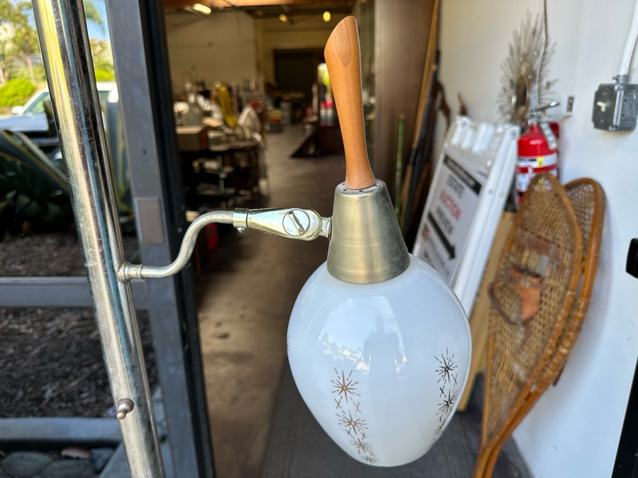 Vintage Mid-Century Modern Tension Rod Pole Lamp With Glass Globes 104'L [Photo 8]