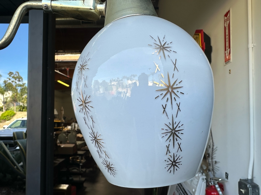 Vintage Mid-Century Modern Tension Rod Pole Lamp With Glass Globes 104'L [Photo 7]