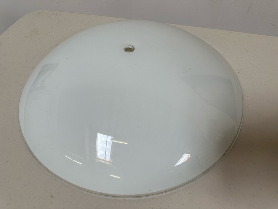 Vintage Mid-Century Modern Fiberglass Shade Retractable Light Fixture 18'W [Photo 7]