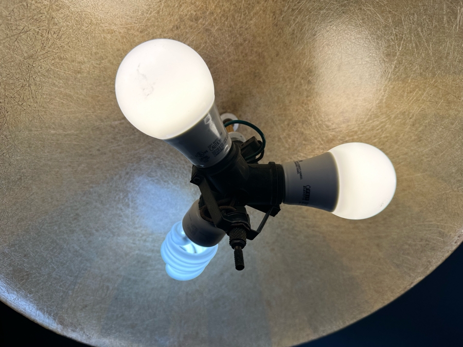 Vintage Mid-Century Modern Fiberglass Shade Retractable Light Fixture 18'W [Photo 5]