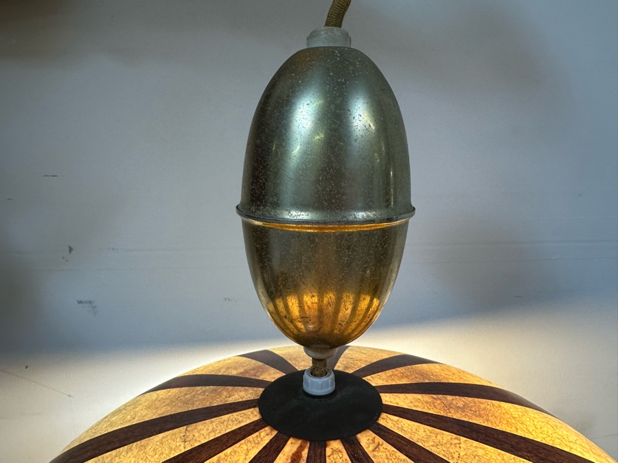 Vintage Mid-Century Modern Fiberglass Shade Retractable Light Fixture 18'W [Photo 4]