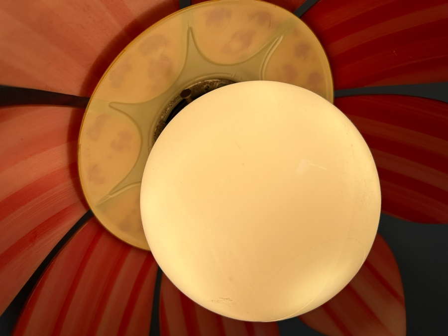 Vintage Mid-Century Modern Flower Hanging Light Fixture 17'W With 9'L Chain With Plug [Photo 5]