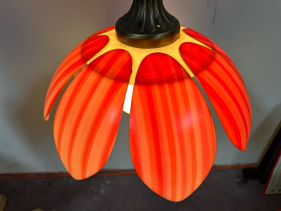 Vintage Mid-Century Modern Flower Hanging Light Fixture 17'W With 9'L Chain With Plug [Photo 4]
