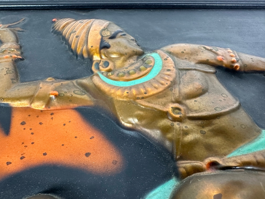 Vintage Mid-Century Modern Repousse Copper Painting Signed C. E. Pearson Framed 20' X 13' [Photo 8]