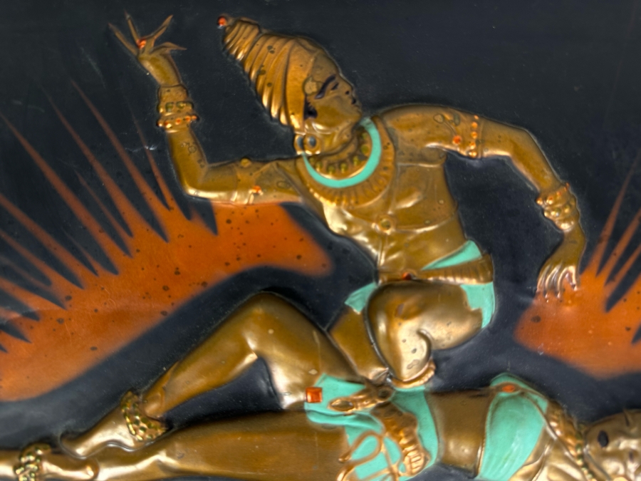 Vintage Mid-Century Modern Repousse Copper Painting Signed C. E. Pearson Framed 20' X 13' [Photo 2]