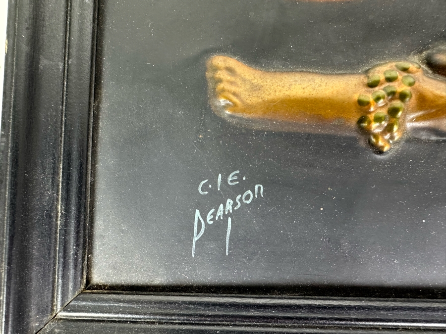 Vintage Mid-Century Modern Repousse Copper Painting Signed C. E. Pearson Framed 20' X 13' [Photo 6]