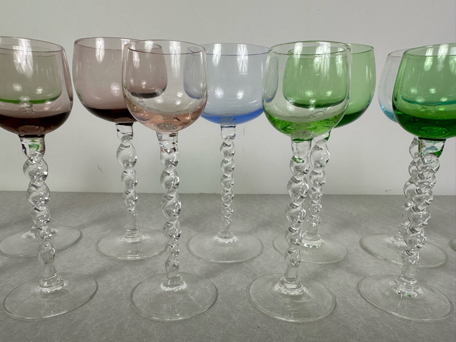(15) Small Colored Stemware Glasses 5.5'H & 5.75'H [Photo 4]